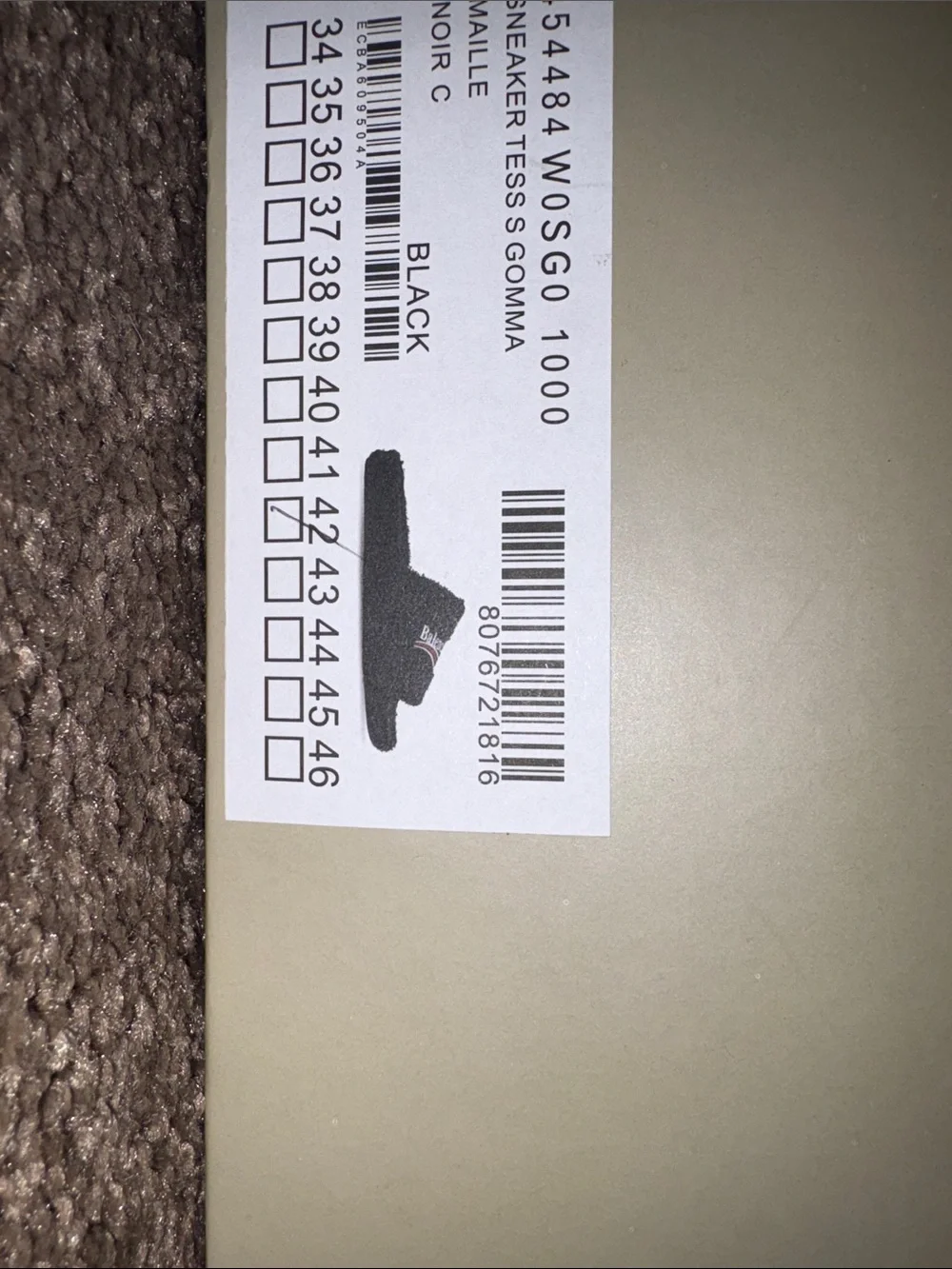 Balenciaga Black Fuzzy Logo Slide Slippers with Red & White Accent